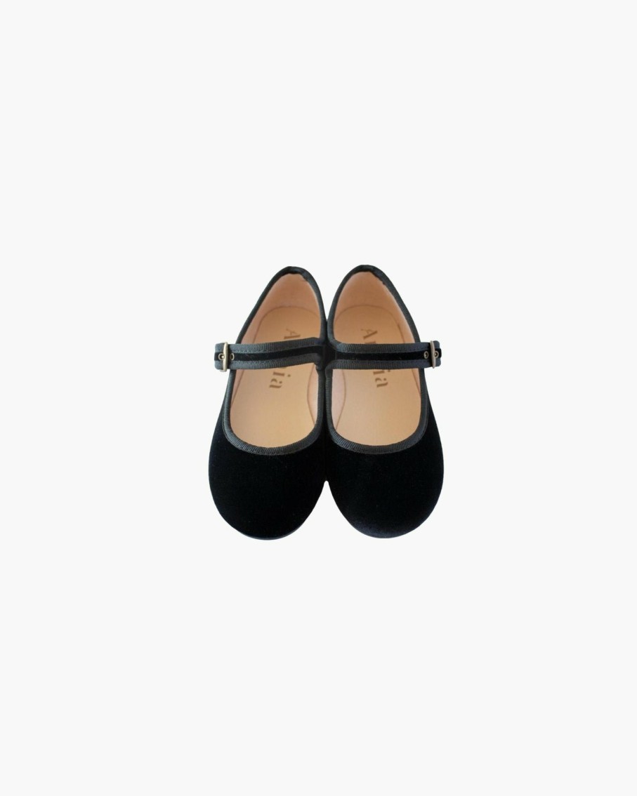 Accessories Amaia Kids | Girl Velvet Shoes Black