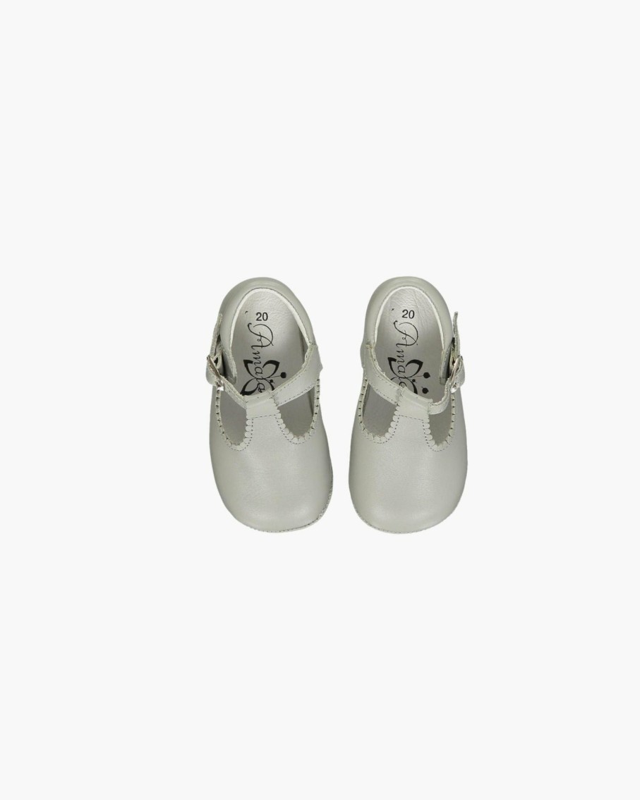 Accessories Amaia Kids | Baby Boy Pram T-Bar Shoes Grey