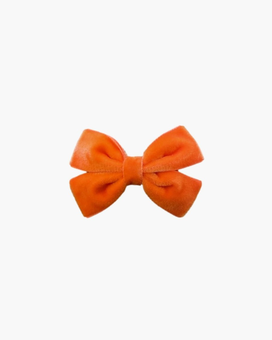 Accessories Amaia Kids | Medium Velvet Hairbow Orange