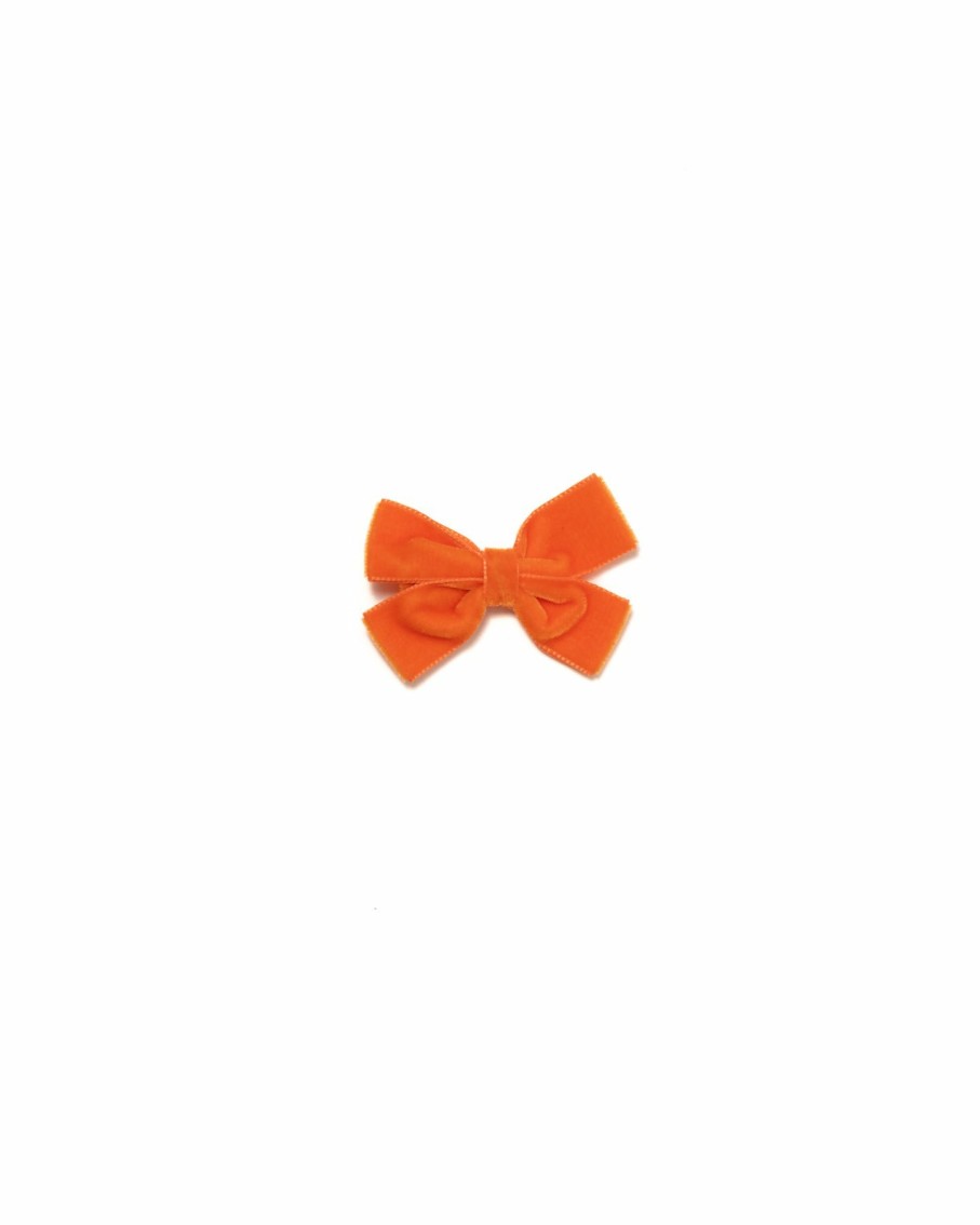 Accessories Amaia Kids | Medium Velvet Hairbow Orange