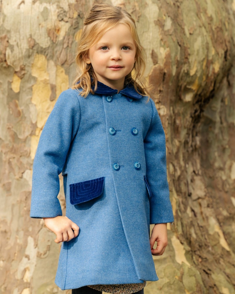 BOY Amaia Kids | Tweed Classic Coat Blue