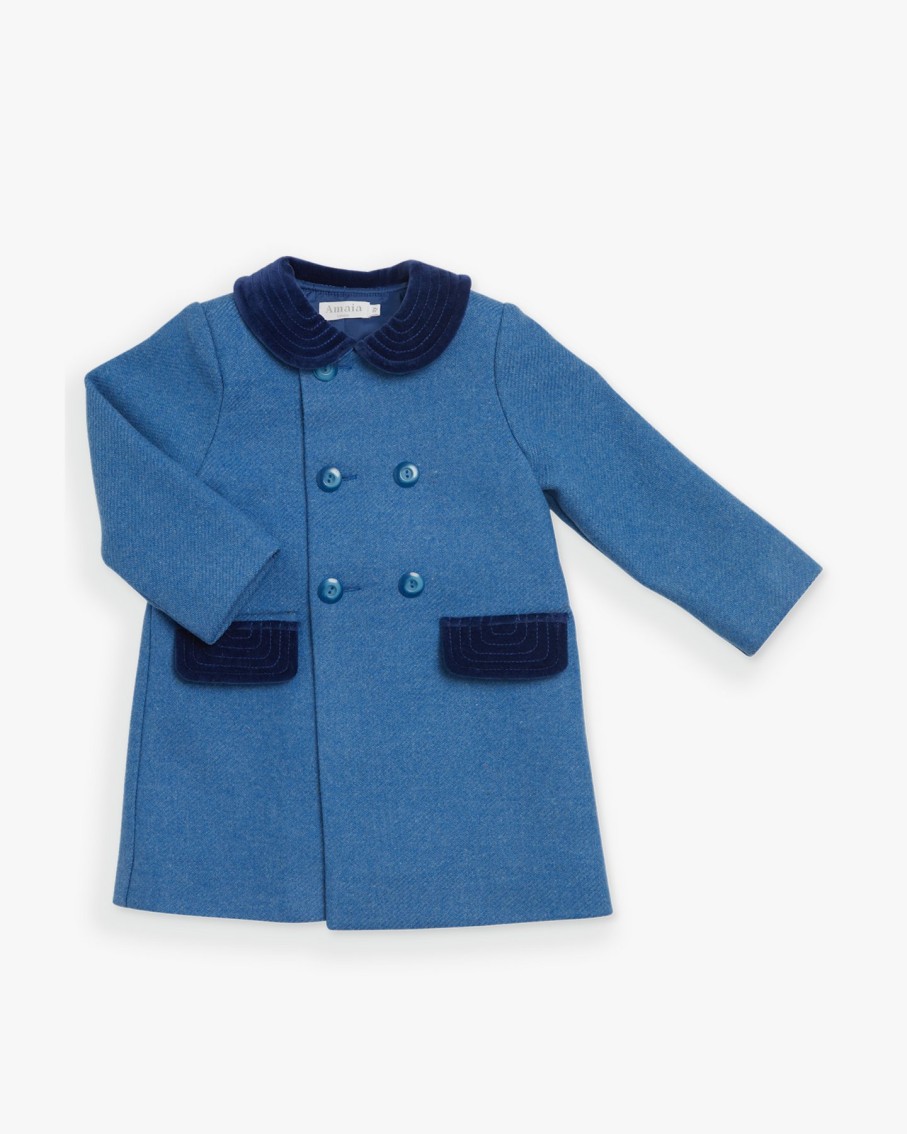 BOY Amaia Kids | Tweed Classic Coat Blue